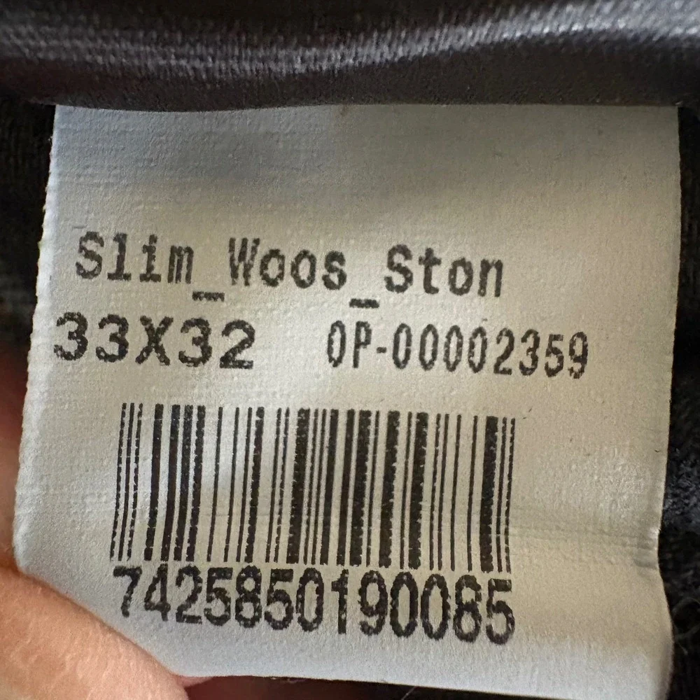 Mott & Bow Slim Wooster Stone Jeans Mens 33x32 Dark Indigo Blue Stretch Denim‎